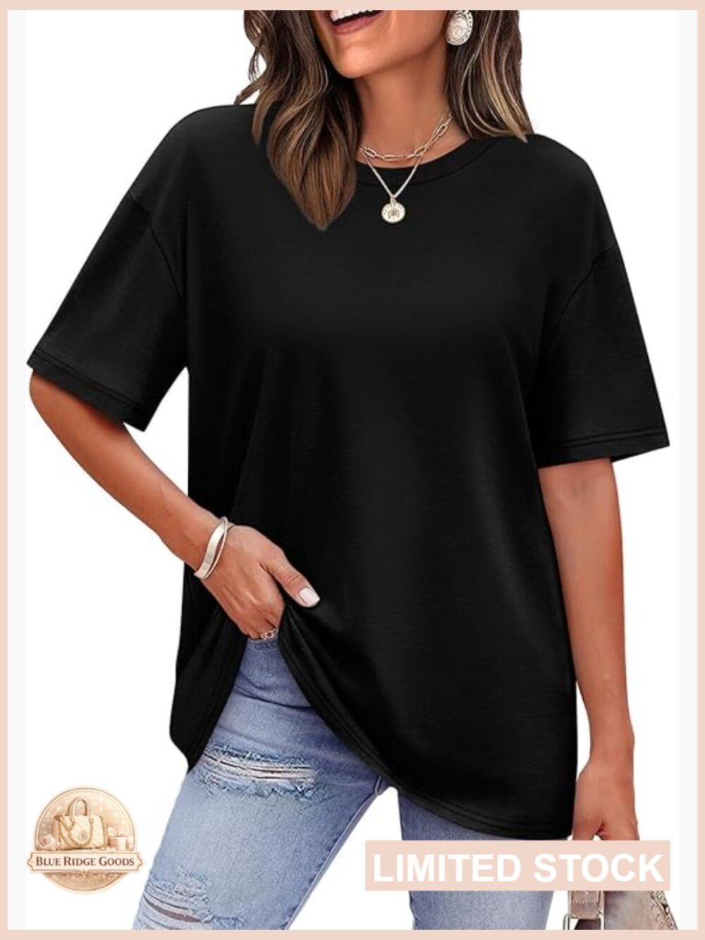 Oversized Short Sleeve Tee Relaxed Fit Summer Essential Chic Casual Tops